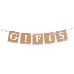 Gifts Sign Bunting Banner Vintage Rustic Gift Banner for Wedding Party, Brida…
