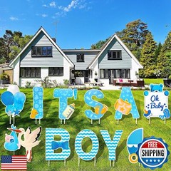 Large Baby Shower Yard Sign It’s a Boy Blue Yard Signs with Stakes 16 Inch Ta