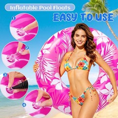 ShinyRelief 6 Pcs 42 Inch Pool Floats Tubes for Adults Large Inflatable Float…