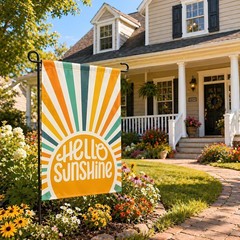 Vibrant 12″ x 18″ Summer Garden Flag – Double-Sided Hello Sunshine Design