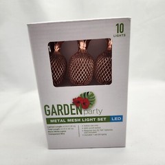 Pineapple Metal Mesh LED String Light Set 10 Lights Copper Colored Home Decor