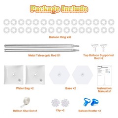 Chamvis 2 Set Balloon Column Kit – 6.56 feet Balloon Column Stand with Base f…