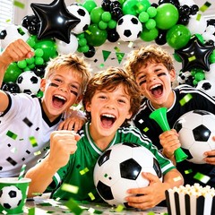 150Pcs Soccer Balloon Garland Arch Kit – Dark Green White Black Soccer Party …