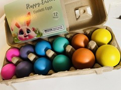 1 Dozen Confetti Filled Easter Eggs (12 Eggs) CASCARONES Colorful Fiesta Party