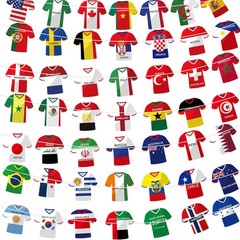 2026 World Cup Soccer Bunting Banner – 50 Pcs International Jersey Shape String