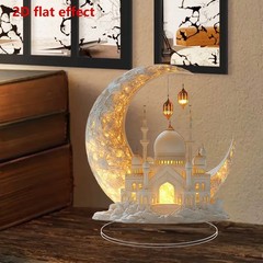 Ramadan Festival 2D Acrylic Moon Castle Craft Ornament Muslim Home Party Gifts