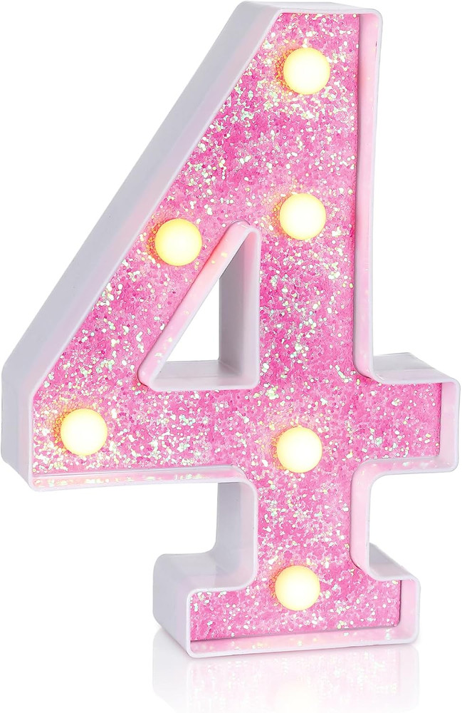Pink Light up Letters，Pink Party Decorations,Girls Room Decor,Glitter Marquee Nu