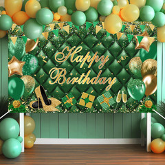 Green Happy Birthday Banner Gold Green Bokeh Balloons Happy Birthday Photography