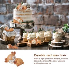 12 Pieces Deer Figurines Cake Toppers for Baby Shower Woodland Animal Deer To…