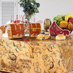 12 Pieces Pirate Tablecloth for Party Decor – 54 X 108 Inches Pirate Treasure Ma