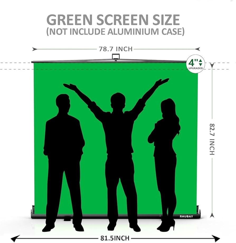 【Wider Style】 RAUBAY 78.7 x 82.7in Large Collapsible Green Screen