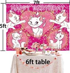 Marie Cat Party Decor Birthday Backdrop Banner Girls Baby Shower Vinyl 7x5ft