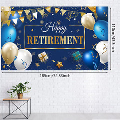 Retirement Party Decorations, Extra Large Fabric Retire Sign Banner Photo Booth