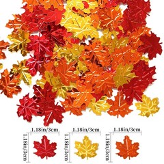 168 PCS Maple Leaves Confetti Fall Party Table Decoration Foil Scatter Orange