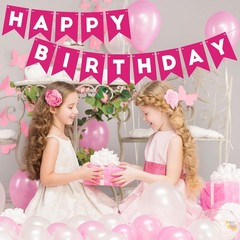 Hot Pink Happy Banner Sign for Backdrop Hot Pink Decorations for Girls 13th 1…