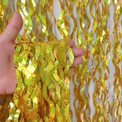 Wavy Foil Backdrop Fringe Tinsel Shimmer Curtain Door Wedding Birthday Party