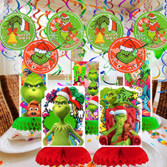 Grinchmas Xmas tableware party supplies decoration balloon centerpiece gift