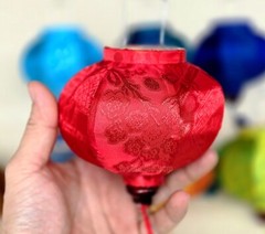 Set 24 pcs Vietnamese silk lanterns 10cm, string lanterns for wedding tent decor