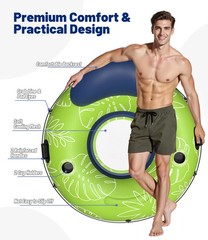 River Floats for Adults Heavy Duty 350lb, XL River Tubes for Floating – 53″ L…