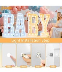 New In Box Giant 4 Ft Marquee LED Light Up Mosaic Letter O