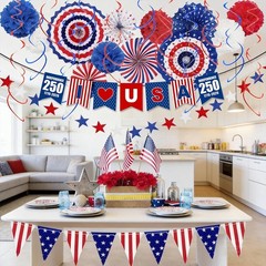 Vibrant 37PCS Patriotic Party Set: Flags, Streamers & DIY Fun for All Occasions