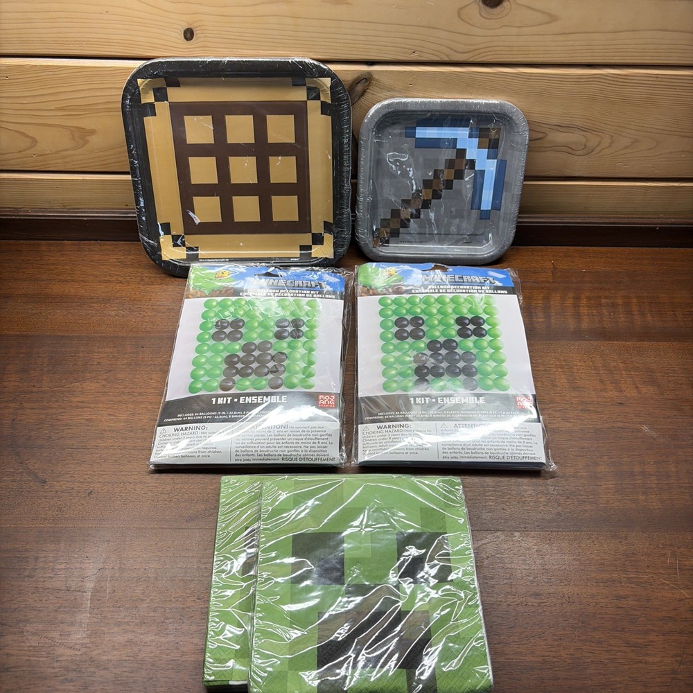 Minecraft Theme Birthday Party Supplies Decorations Napkins Balloon Wall Kits