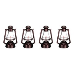 Dollhouse Micro Lantern, 4.33″ Height, Plastic Mini Kerosene Lamp Copper, 4pcs
