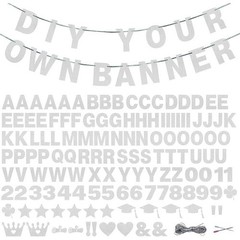 131 Pieces Party Banner Kit Glitter Flags Numbers Letters Symbols Celebrations