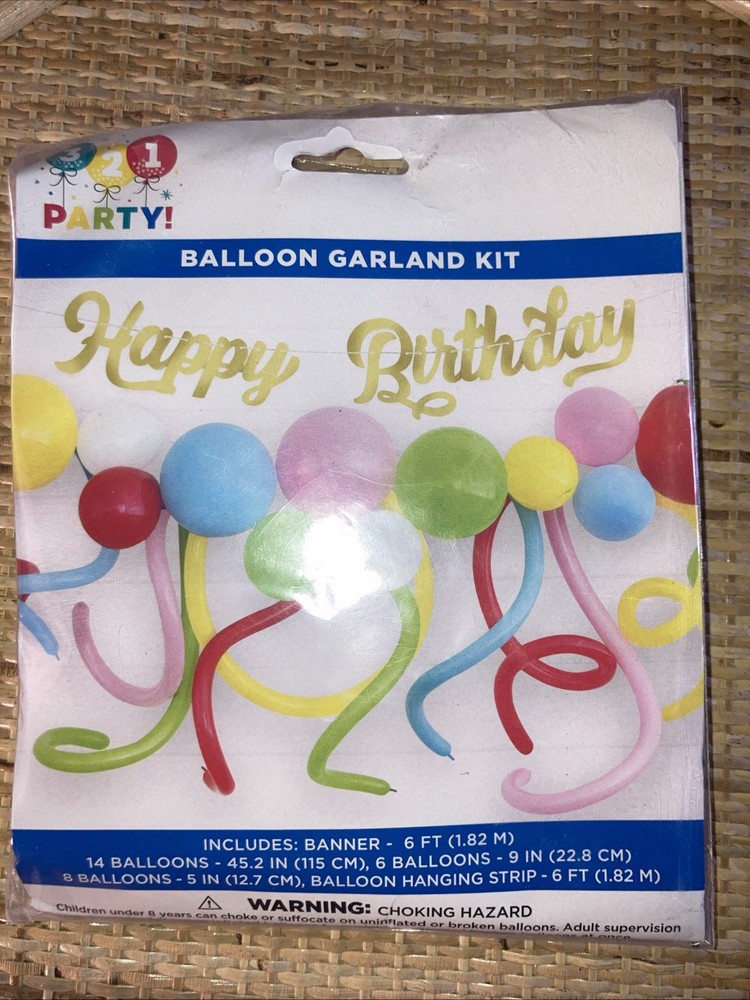 321 Party! Foil Gold Birthday Banner And Balloon Garland Kit , 6ft