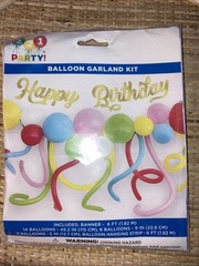 321 Party! Foil Gold Birthday Banner And Balloon Garland Kit , 6ft