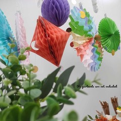 20 PCS Pastel Rainbow Paper Honeycomb Balls Fans Birthday Party Decor Kit