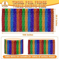 Cinco De Mayo Decorations, 2 Pack Fiesta Table Skirts Supplies for Fiesta Par…