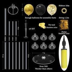 Graduation Decorations 2026,4 Set Balloon Stand with Pump and Balloons, Black…