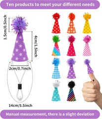 10 Pack Mini Animal Hats for Small Pets – Adjustable Felt Headbands