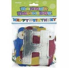 4ft (1.21 meter) Metallic Card Paper Happy Birthday Banner