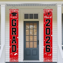 Graduation Decorations 2026 Red Set, Congrats 60 inches by 40 inches,