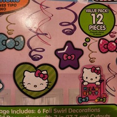 HELLO KITTY Birthday Party 12 Hanging Swirl Decorations Sealed Package SANRIO