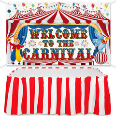 Large Carnival Circus Party Decorations 71 X 43 Inch, Welcome to the Carnival Ba