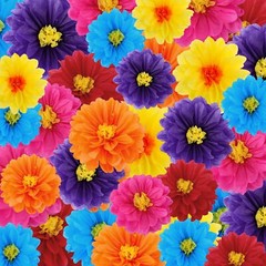 18 Pcs Mexican Paper Flowers Colorful Fiesta Tissue Paper Flowers Pom Poms