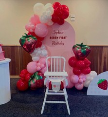 Strawberry Balloons Garland Arch Kit – 153Pcs Different Size Red and Pink Bal…