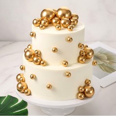 216 Pcs Gold Foam Balls Cake Toppers, 5 Size Balloon Decorations for Party We…
