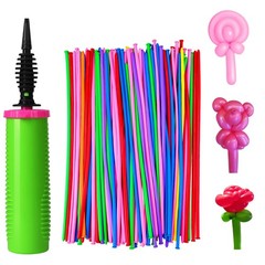 100Pcs 260 Balloons with 1 Hand Balloon Pump Kit Professional Premium