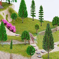 25pcs Mixed Miniature Model Trees for Train Layouts Diorama Decoration