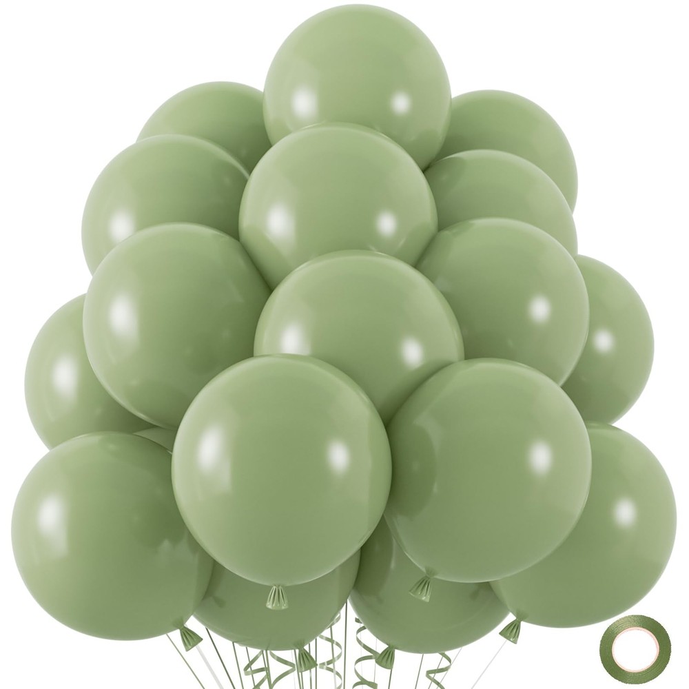 50pcs Sage Green Balloons, 12inch Matte Boho Green Balloons for for Wedding D…