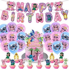 Lilo & Stitch Birthday Party Supplies Happy Birthday Banner Balloon Cake Toppers