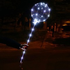 LED Balloons Light Up, 10 Pack LED Balloons with Sticks, 20 Inch Clear Bobo B…
