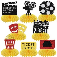 8 Pcs Movie Themed Party Decorations – Movie Honeycomb Centerpieces – Movie P…