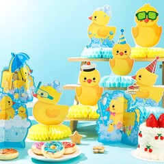 12 Pcs Rubber Duck Birthday Party Decorations Rubber Duck Themed Honeycomb Cente