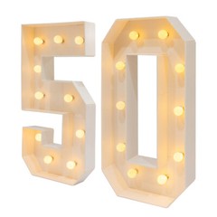 40in Marquee Light Up Numbers 50 Large White LED Numbers for 50th Birthday USA