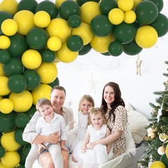 Green Yellow Balloon Garland Arch Kit, 122PCS Dark Green and Yellow Balloons …